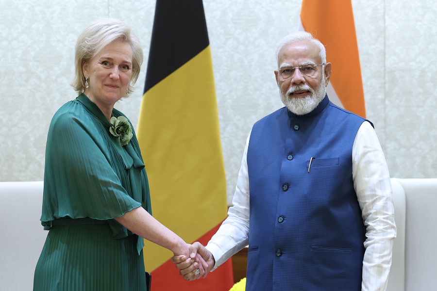 Prime Minister Narendra Modi meets Belgian Princess Astrid